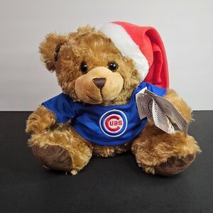 NWT Chicago Cubs Christmas Teddy Bear Official MLB 8.5"
